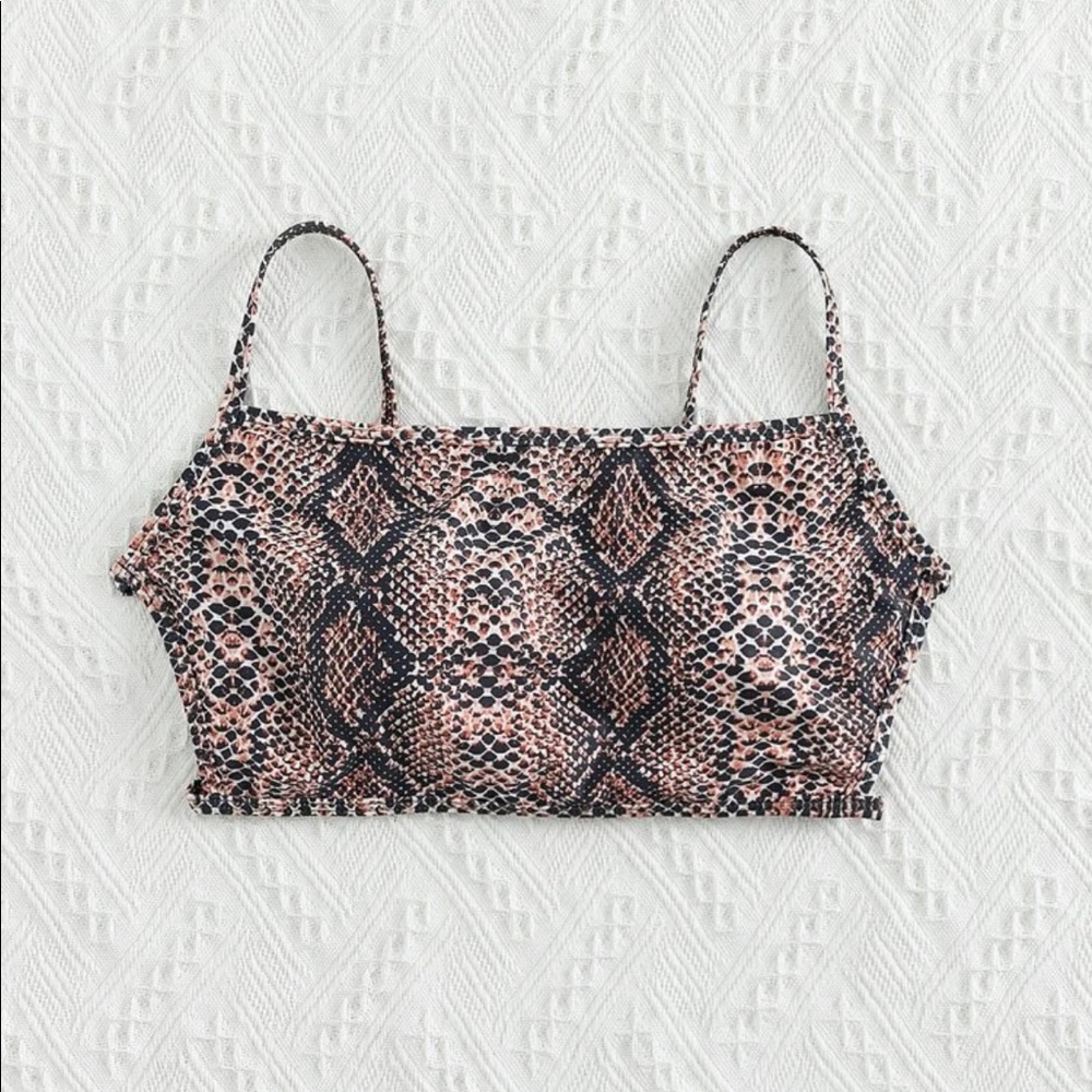 Snake print swim top